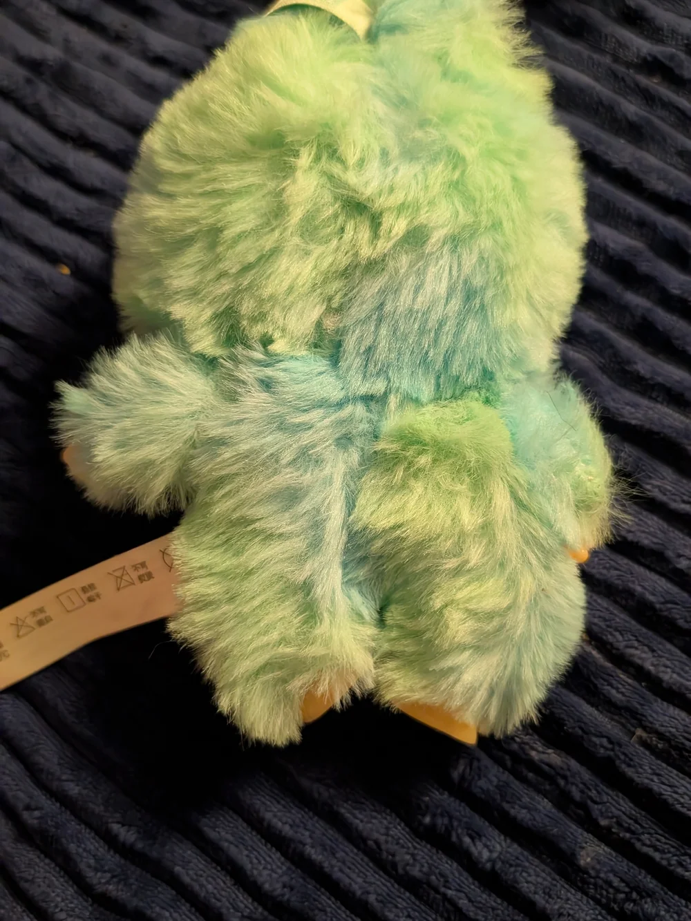 Aqua Green Furry Monster Plush Doll
